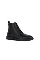 Geox Men's Black Cannaregio Leather Zippered Boots | Derimod