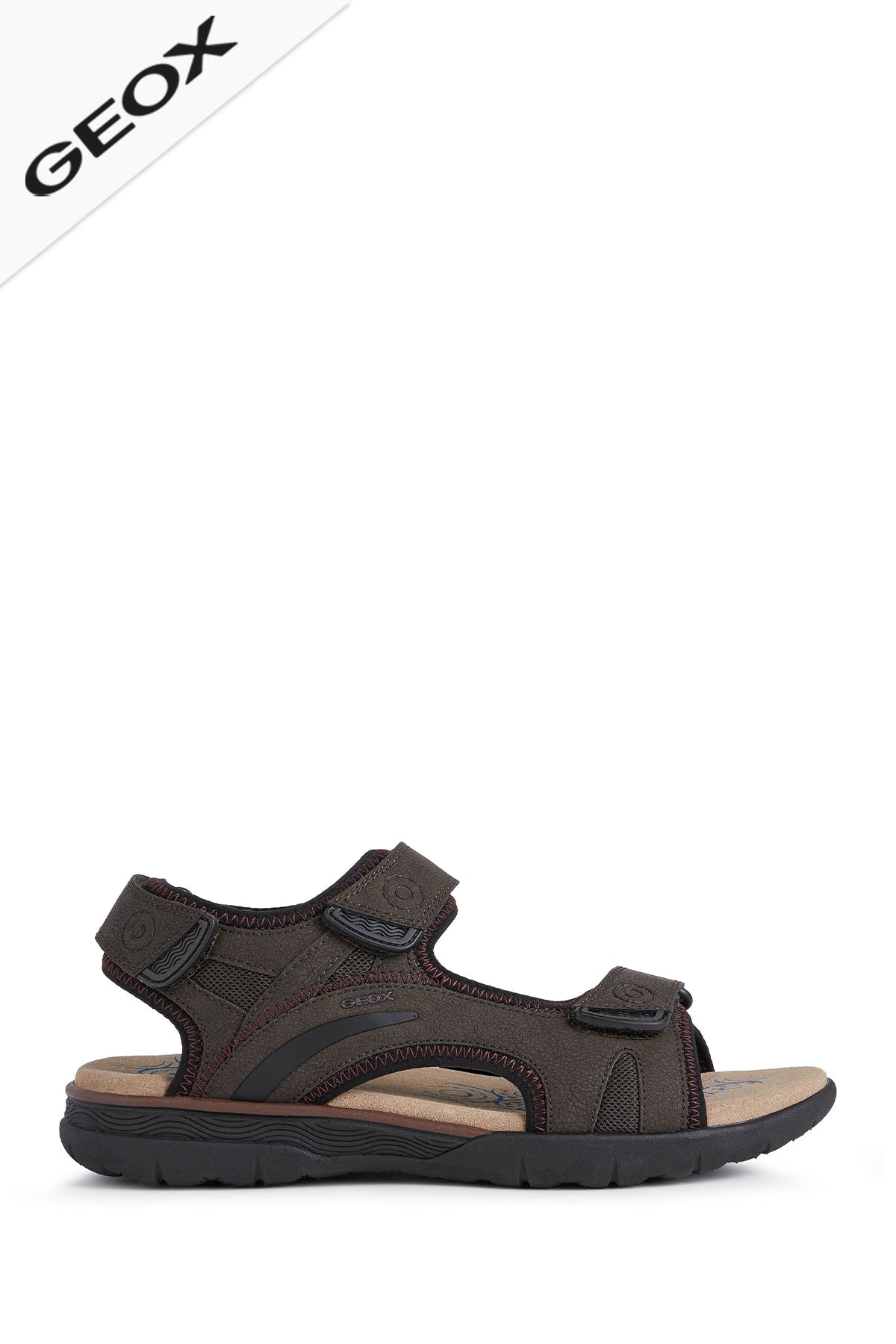 Geox Men's Brown U Spherica Ec5 Flat Sandals U25ELA0EK14C6009 | Derimod