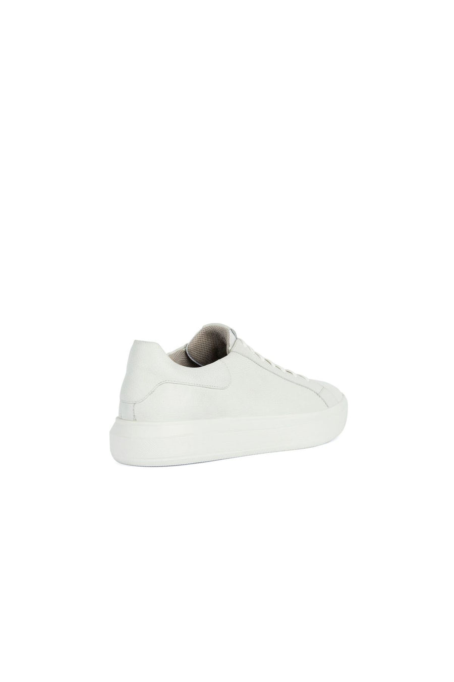 Geox Men's White Deiven Lace-Up Leather Casual Sneaker