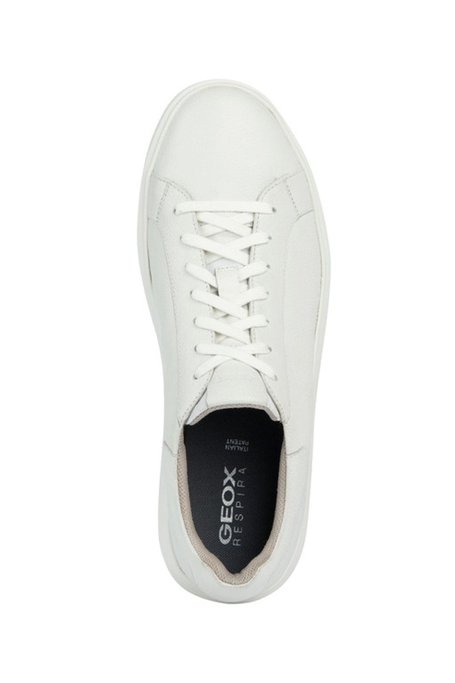 Geox Men's White Deiven Lace-Up Leather Casual Sneaker