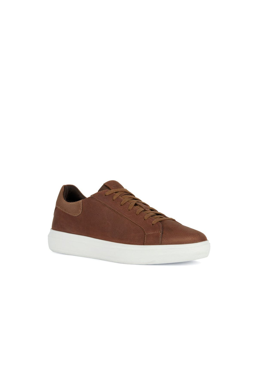 Geox Men's Brown Deiven Lace-up Leather Sneaker