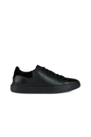 Geox Men's Black Deiven Lace-Up Leather Casual Sneaker | Derimod