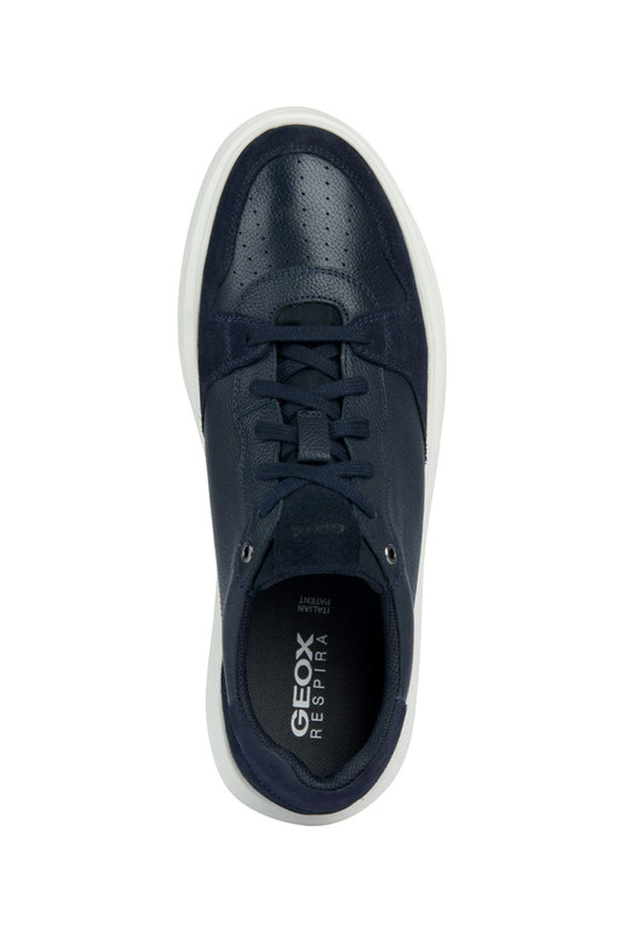 Geox Erkek Lacivert Deiven Bağcıklı Deri Casual Sneaker