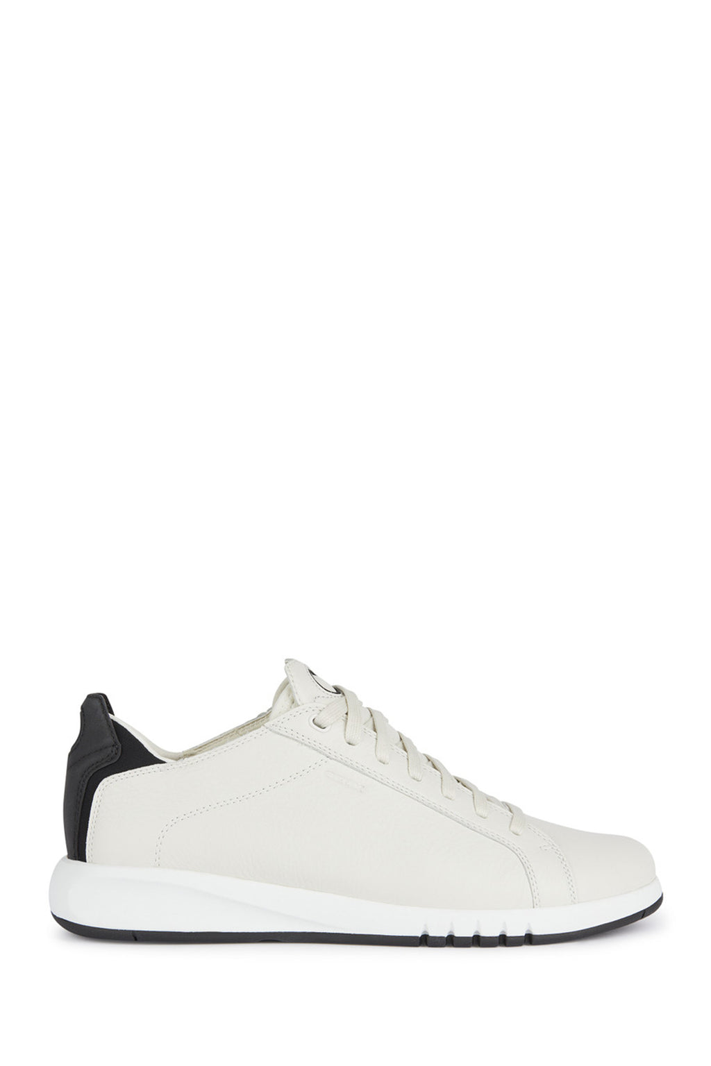 Geox Erkek Beyaz U Aerantis A - Tumb Bağcıklı Deri Sneaker