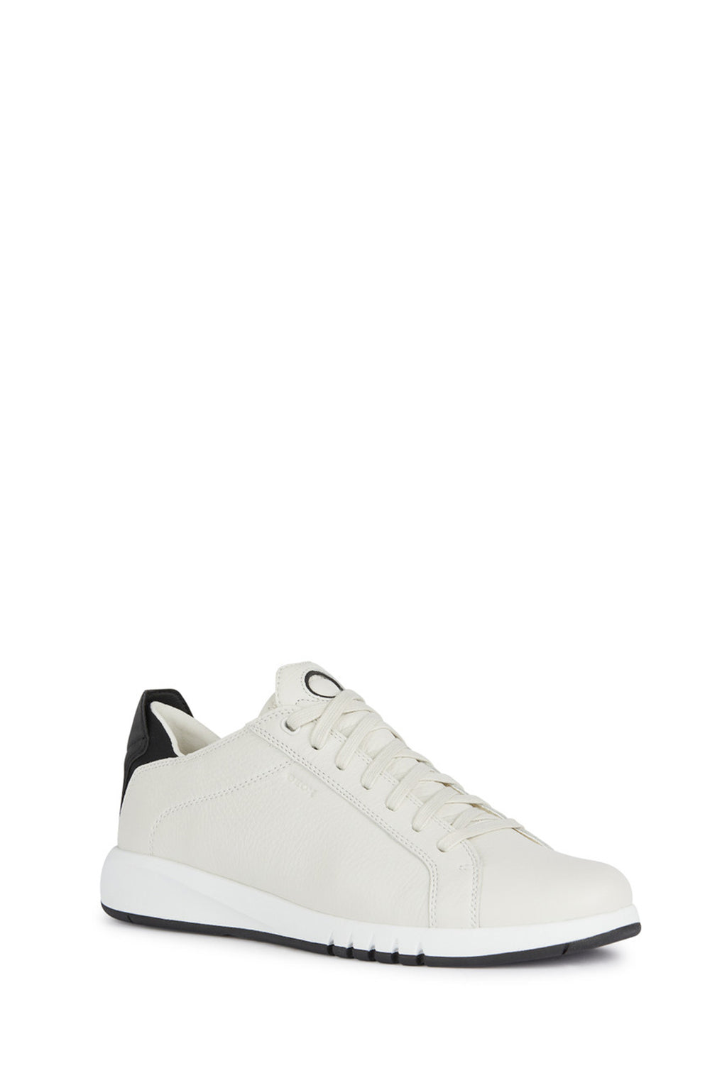 Geox Erkek Beyaz U Aerantis A - Tumb Bağcıklı Deri Sneaker