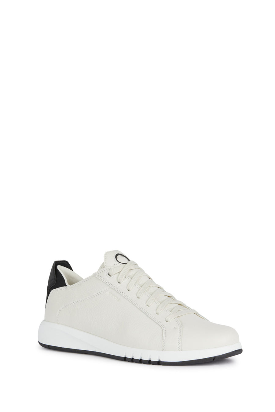 Geox Erkek Beyaz U Aerantis A - Tumb Bağcıklı Deri Sneaker