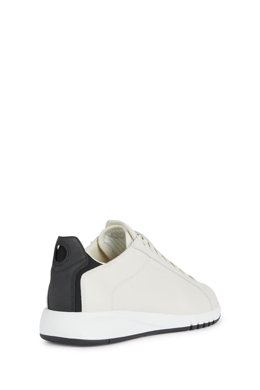 Geox Erkek Beyaz U Aerantis A - Tumb Bağcıklı Deri Sneaker