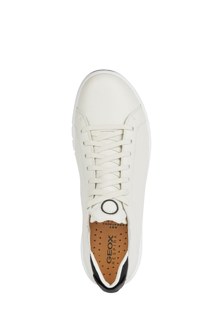 Geox Erkek Beyaz U Aerantis A - Tumb Bağcıklı Deri Sneaker