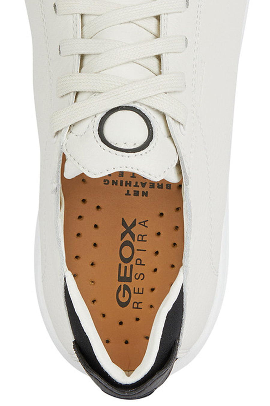 Geox Erkek Beyaz U Aerantis A - Tumb Bağcıklı Deri Sneaker
