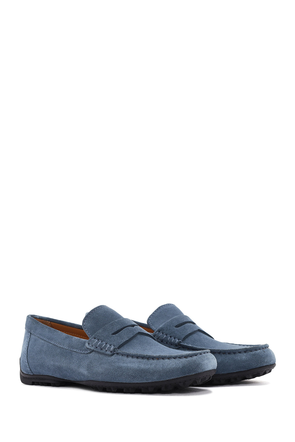 Geox Erkek Mavi Kosmopolis + Grip Süet Deri Loafer