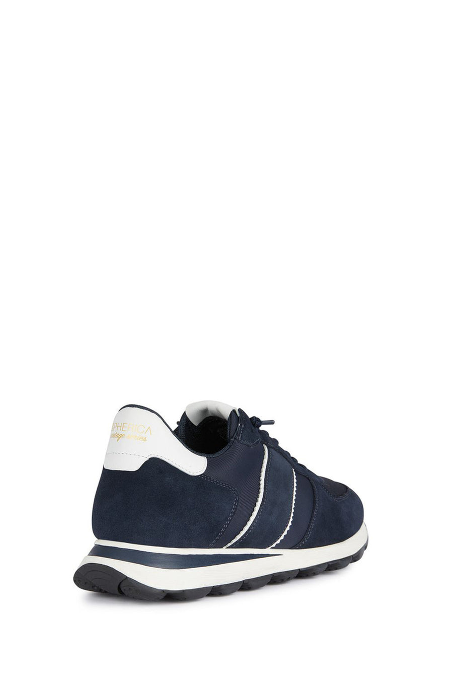 Geox Men's Navy Blue Spherica Lace-Up Leather Sneaker