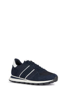 Geox Men's Navy Blue Spherica Lace-Up Leather Sneaker | Derimod