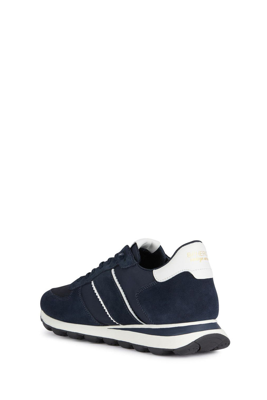 Geox Men's Navy Blue Spherica Lace-Up Leather Sneaker