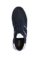 Geox Men's Navy Blue Spherica Lace-Up Leather Sneaker | Derimod