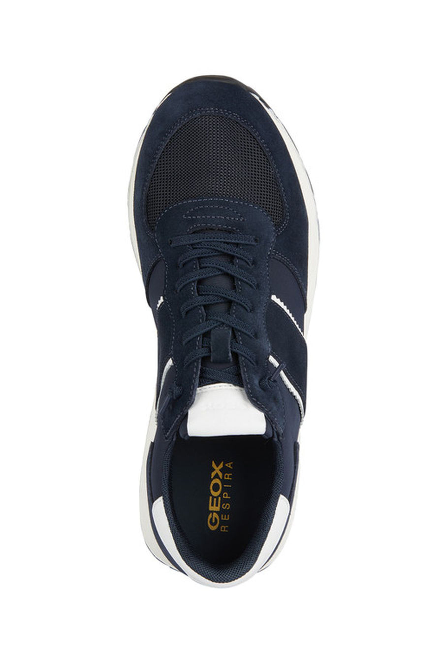 Geox Men's Navy Blue Spherica Lace-Up Leather Sneaker