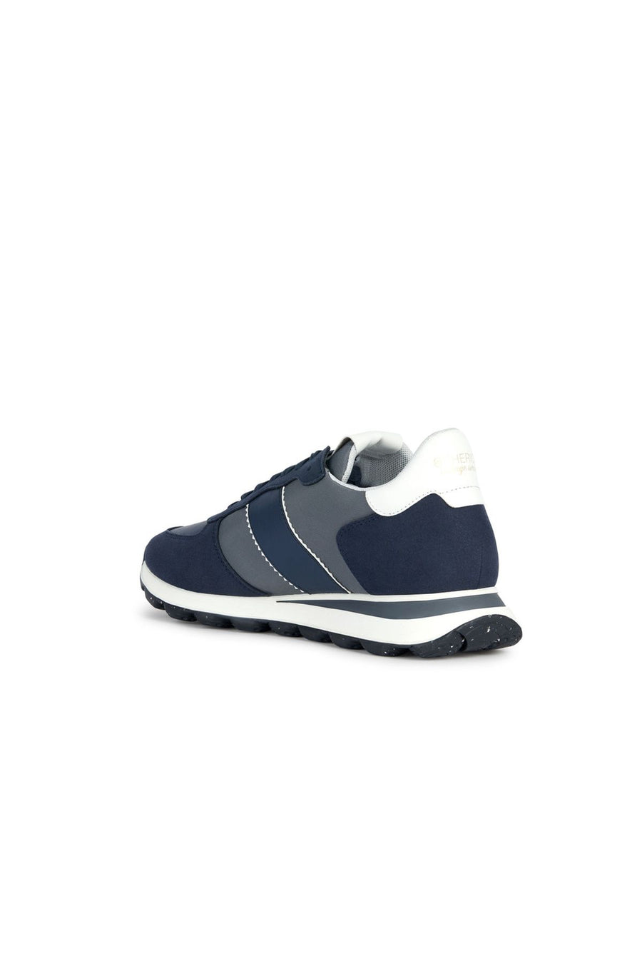 Geox Men's Navy Blue Spherica Vseries Lace-Up Leather Sneaker