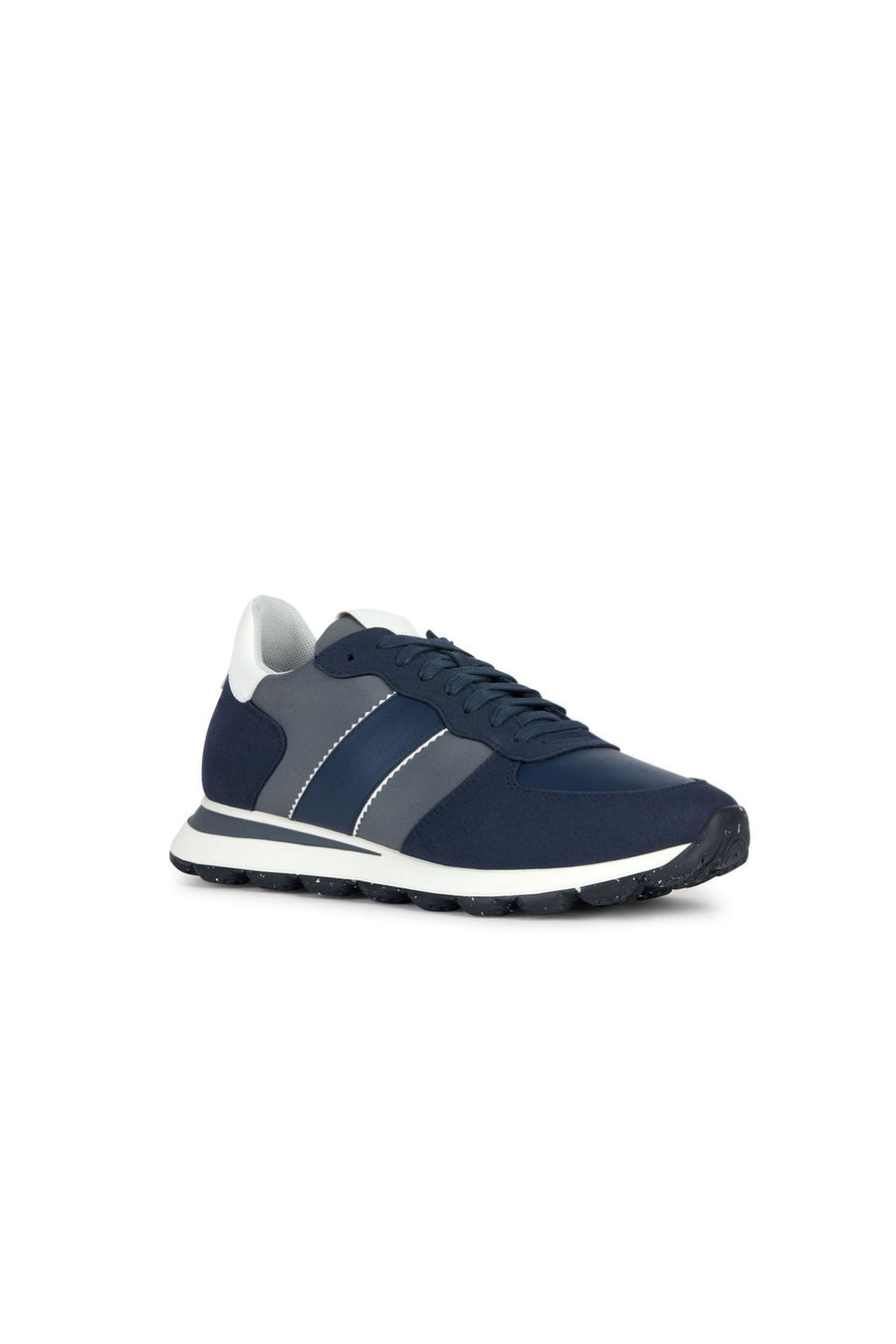 Geox Men's Navy Blue Spherica Vseries Lace-Up Leather Sneaker