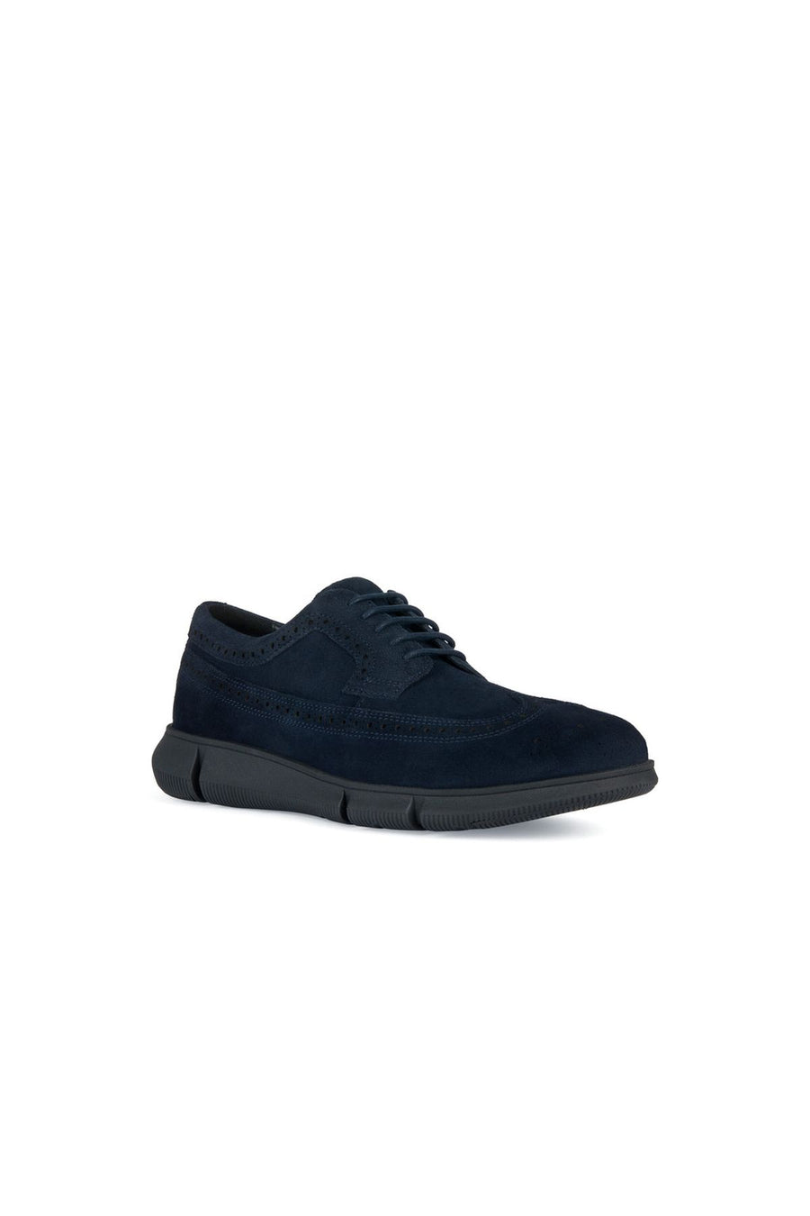 Geox Men's Navy Blue Adacter Lace-Up Nubuck Leather Casual Shoes