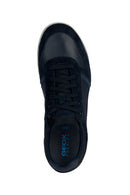 Geox Men's Navy Blue Spherica Ec3 Lace-up Leather Sneaker | Derimod