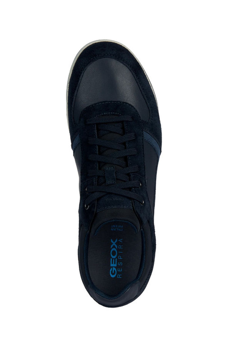 Geox Men's Navy Blue Spherica Ec3 Lace-up Leather Sneaker