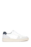 Geox Men's White Lace-Up Leather Sneakers | Derimod