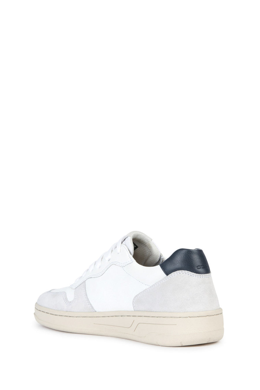 Geox Men's White Lace-Up Leather Sneakers