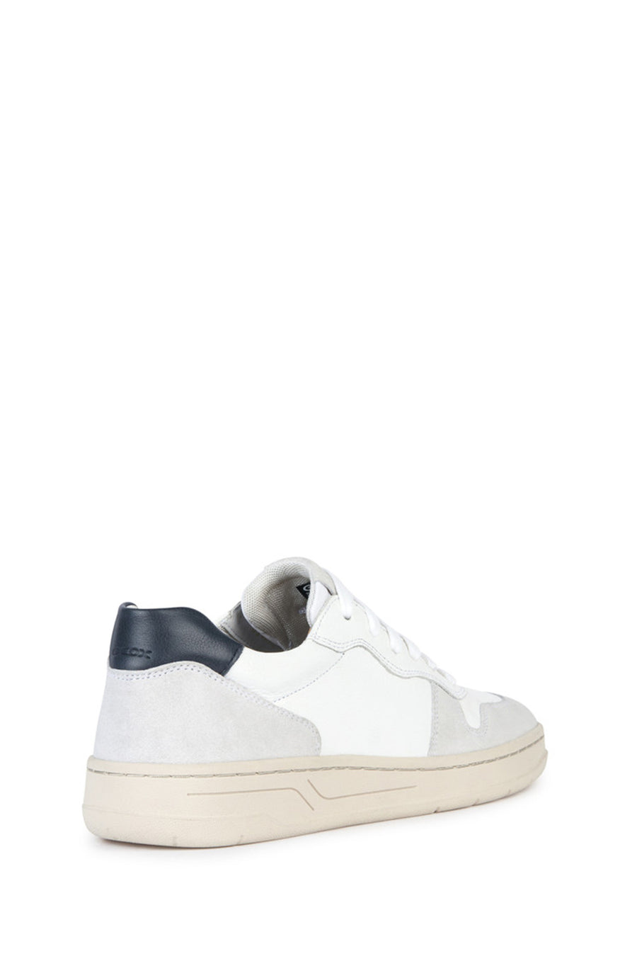 Geox Men's White Lace-Up Leather Sneakers