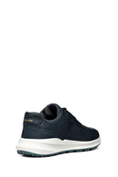 Geox Men's Navy Blue Lace-Up Leather Sneakers | Derimod