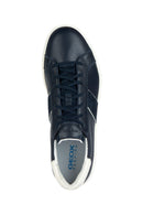 Geox Men's Navy Blue Spherica Vs Ec4 Lace-Up Leather Sneaker | Derimod