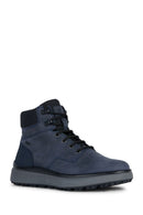 Geox Men's Navy Blue Granito Lace-Up Leather Boots | Derimod