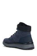 Geox Men's Navy Blue Granito Lace-Up Leather Boots | Derimod