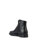 Geox Men's Black Tiberio Leather Zippered Boots | Derimod