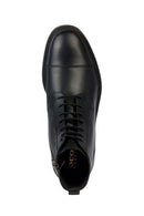 Geox Men's Black Tiberio Leather Zippered Boots | Derimod