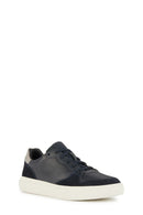 Geox Men's Navy Blue Deiven Lace-up Leather Casual Shoes | Derimod