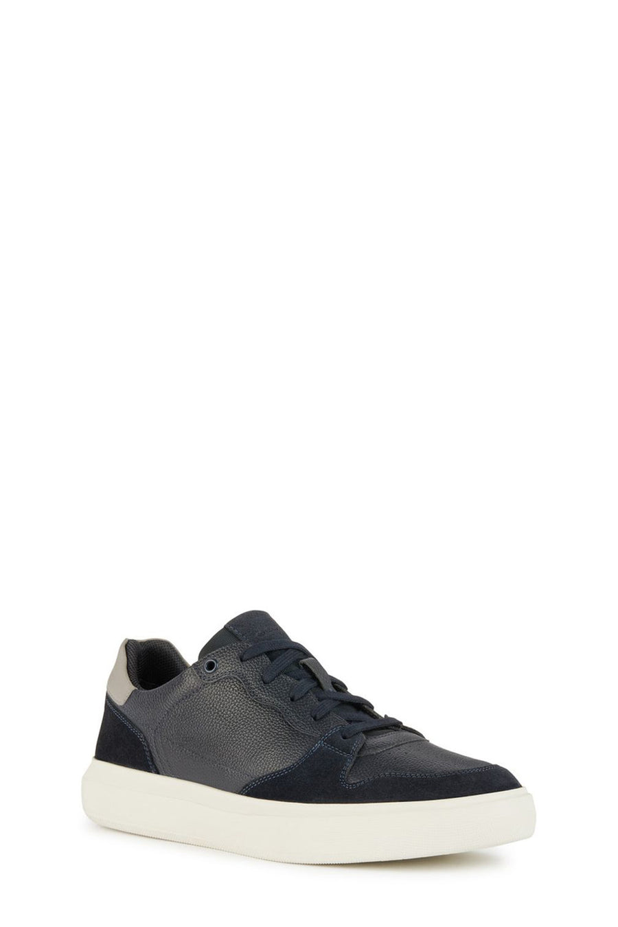 Geox Men's Navy Blue Deiven Lace-up Leather Casual Shoes