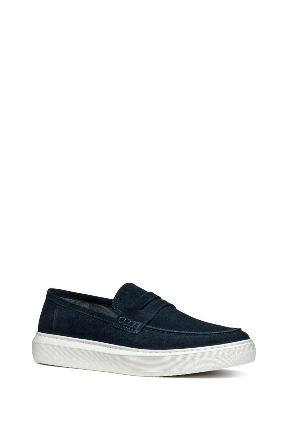 Geox Men's Navy Blue Deiven Suede Leather Casual Loafer