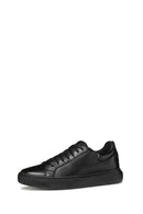 Geox Men's Black Deıven Lace-Up Leather Casual Sneakers | Derimod