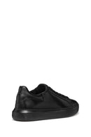Geox Men's Black Deıven Lace-Up Leather Casual Sneakers | Derimod