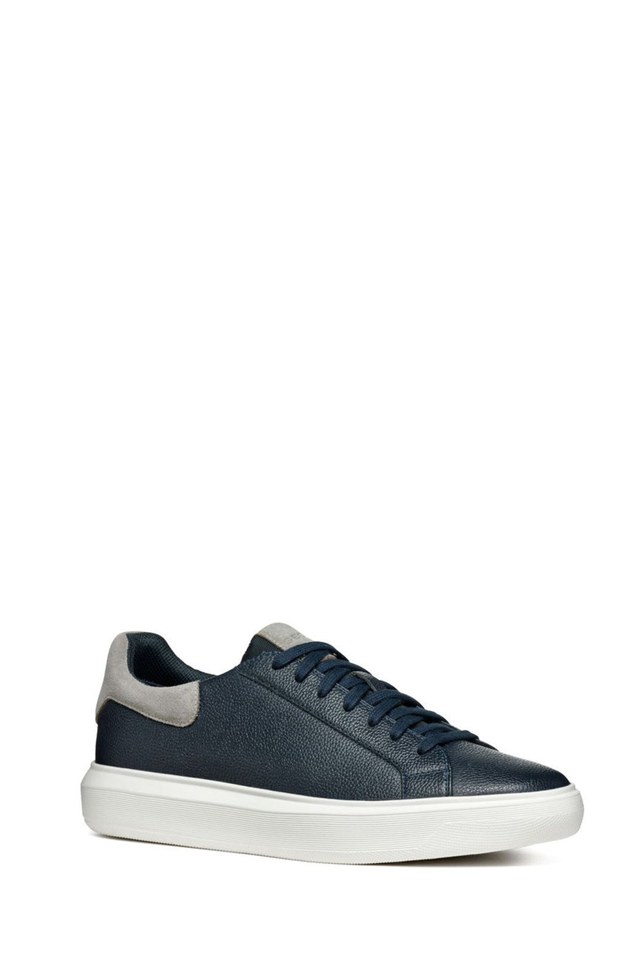 Geox Men's Navy Blue Deiven Lace-Up Leather Casual Sneaker