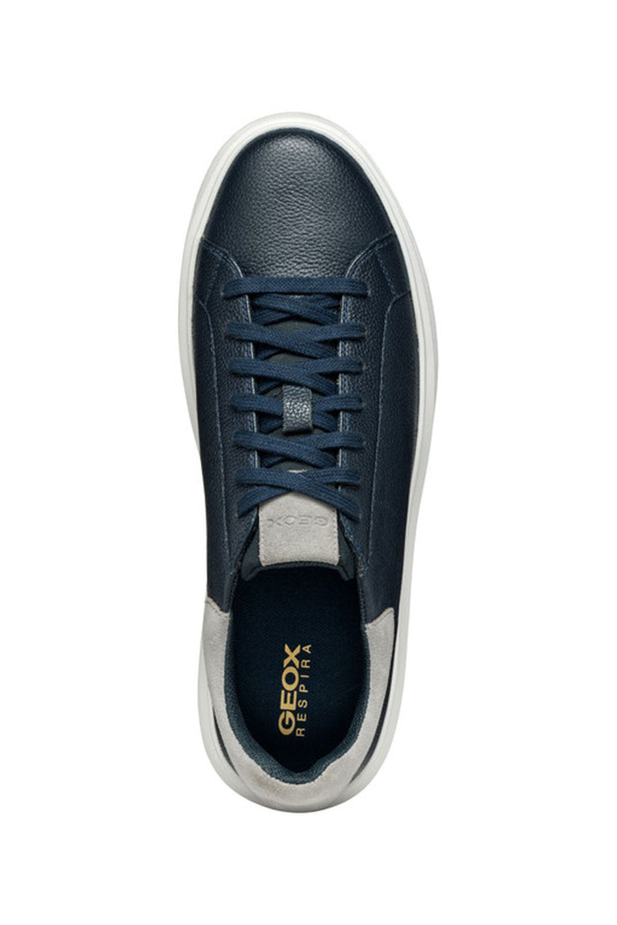 Geox Men's Navy Blue Deiven Lace-Up Leather Casual Sneaker