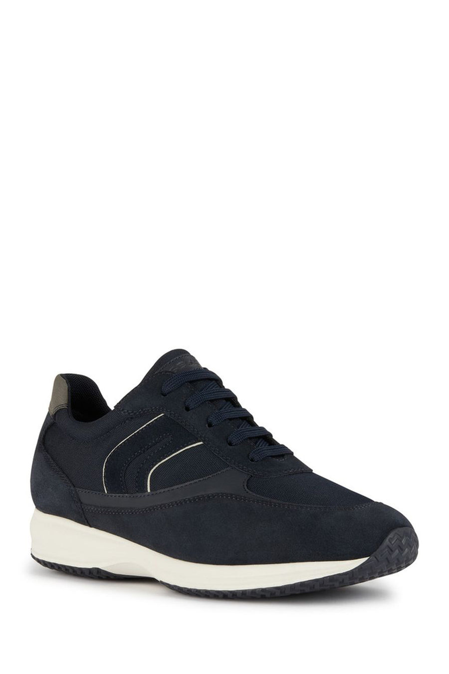 Geox Erkek Lacivert Happy Bağcıklı Süet Deri Sneaker