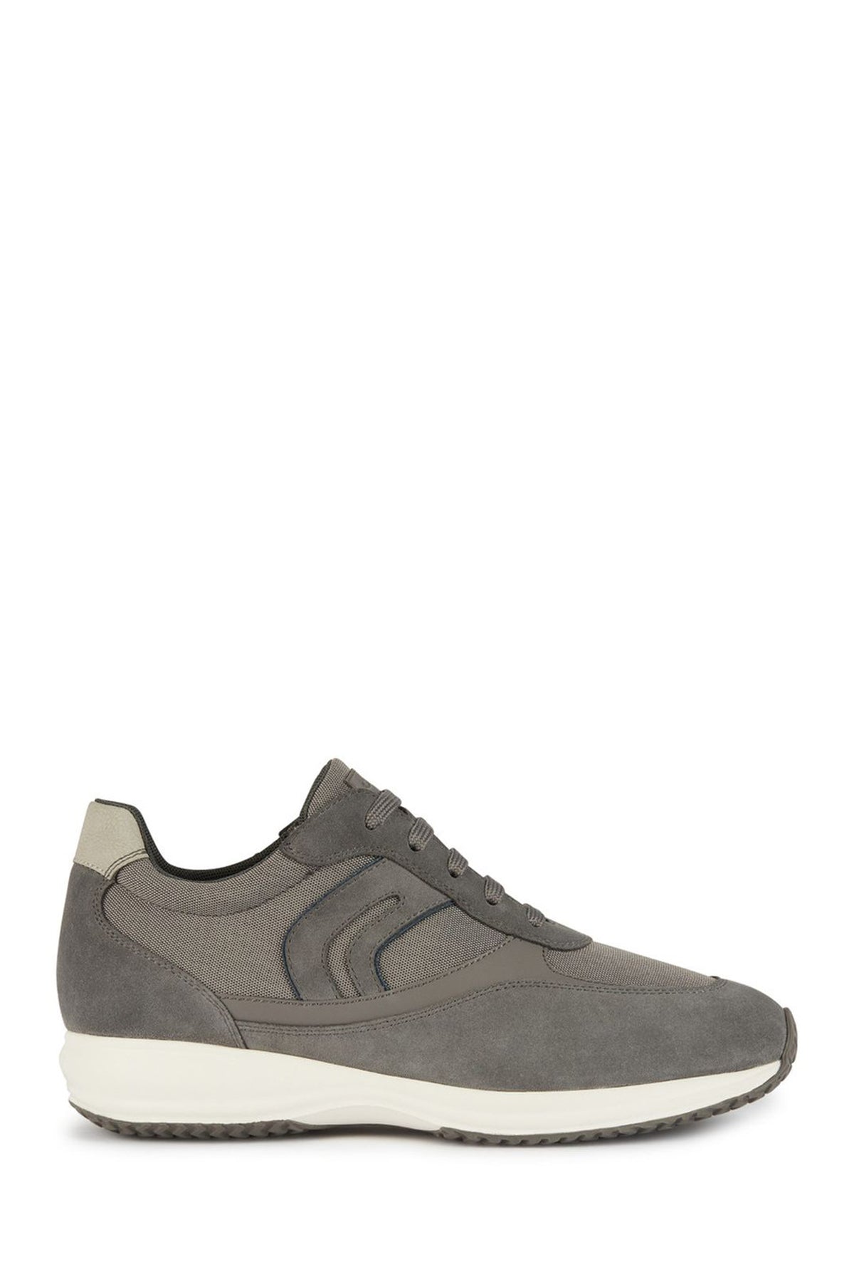 Geox Men's Gray Happy Lace-up Suede Leather Sneaker U4562A02011C9371 | Derimod