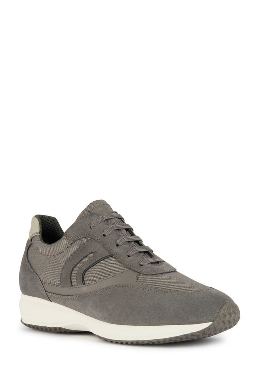 Geox Erkek Gri Happy Bağcıklı Süet Deri Sneaker