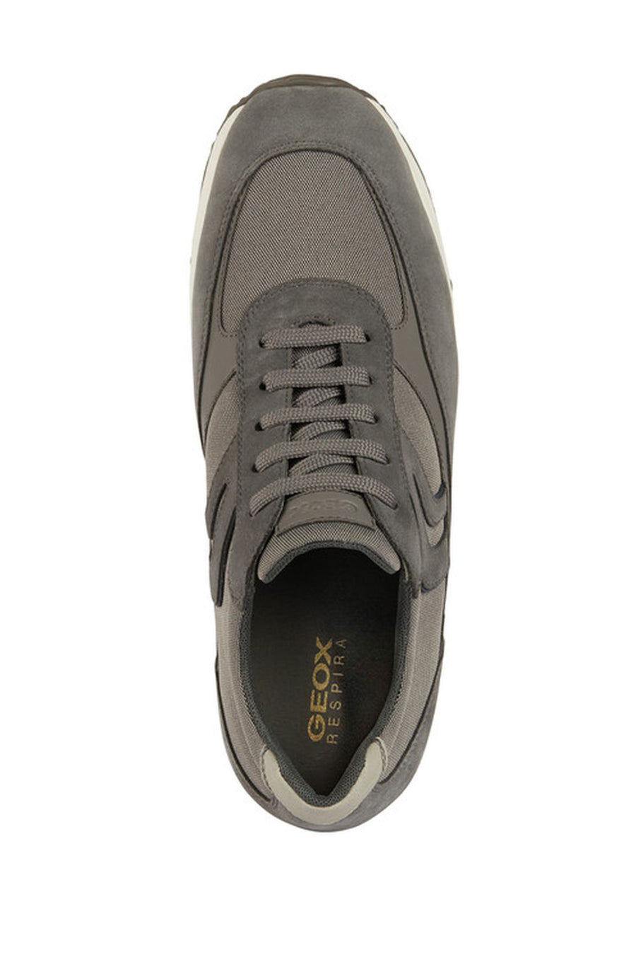 Geox Erkek Gri Happy Bağcıklı Süet Deri Sneaker