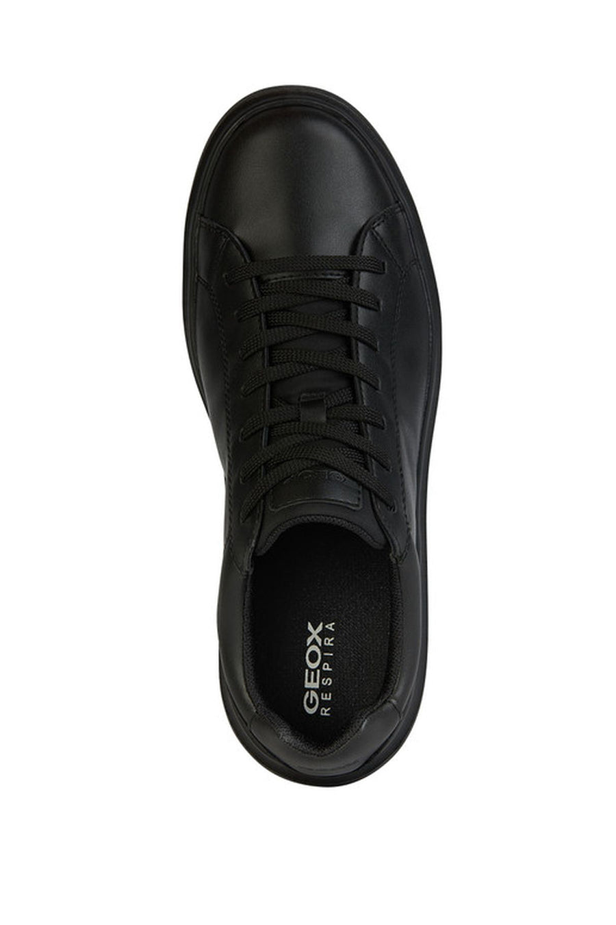 Geox Men's Black Spherica Lace-Up Leather Casual Sneaker