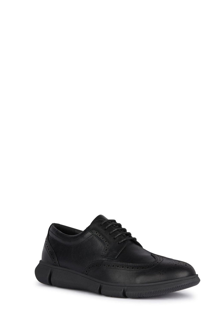 Geox Men's Black Adacter Lace-up Leather Casual Shoes