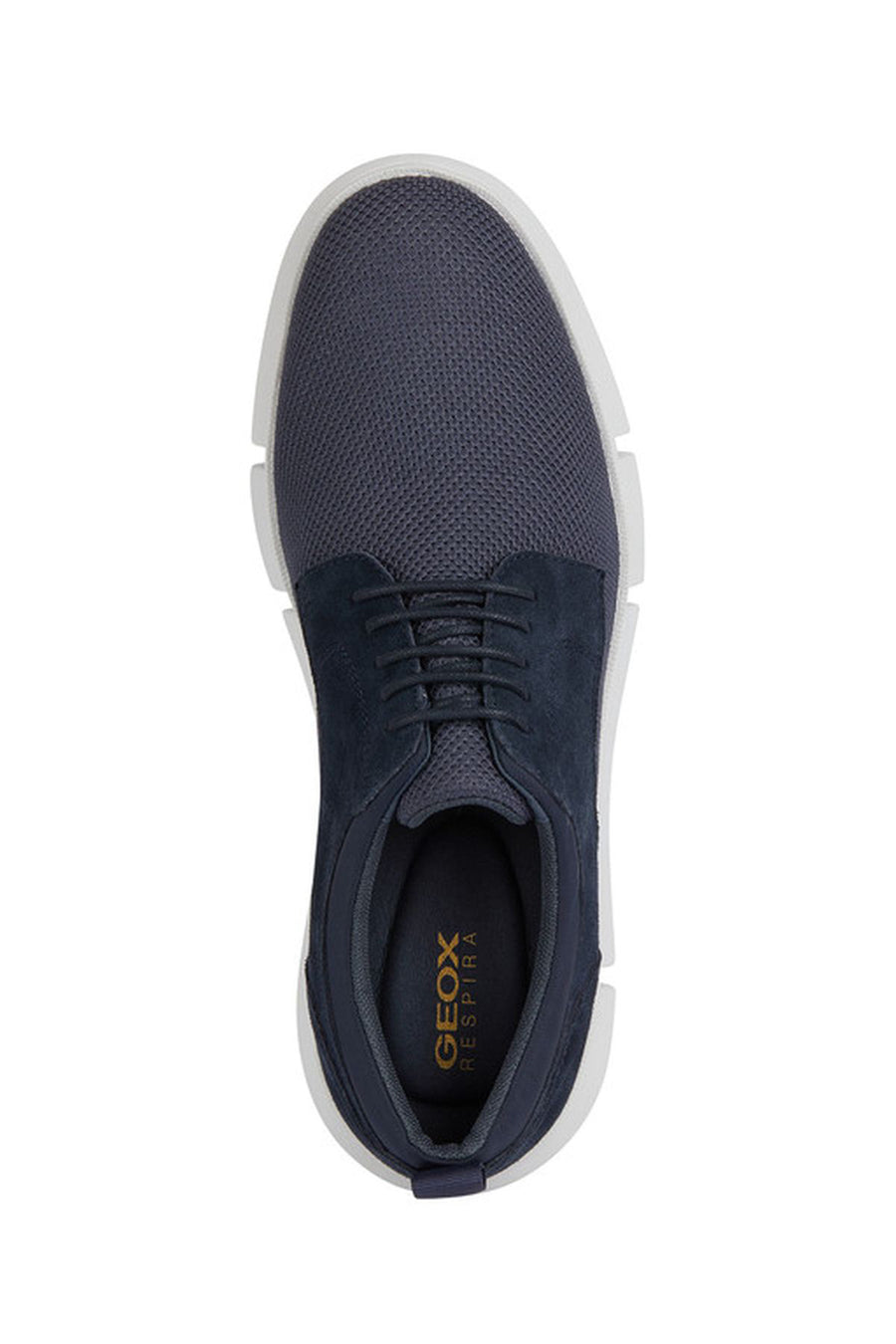 Geox Men's Navy Blue Spherica Leather Casual Shoes