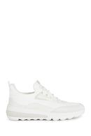 Geox Men White Lace-Up Thick Sole Fabric Sneaker | Derimod