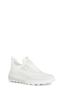 Geox Men White Lace-Up Thick Sole Fabric Sneaker | Derimod