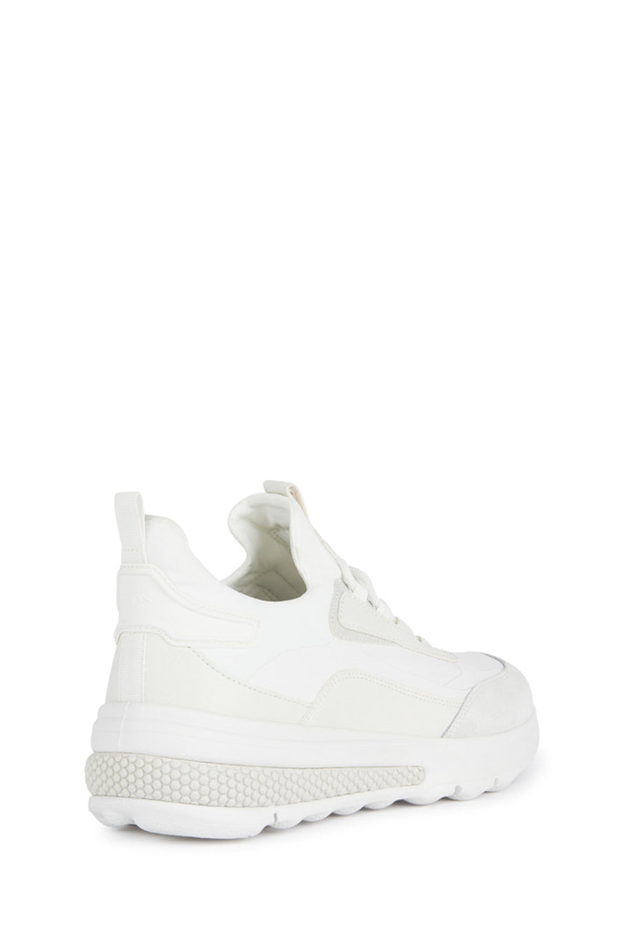 Geox Men White Lace-Up Thick Sole Fabric Sneaker